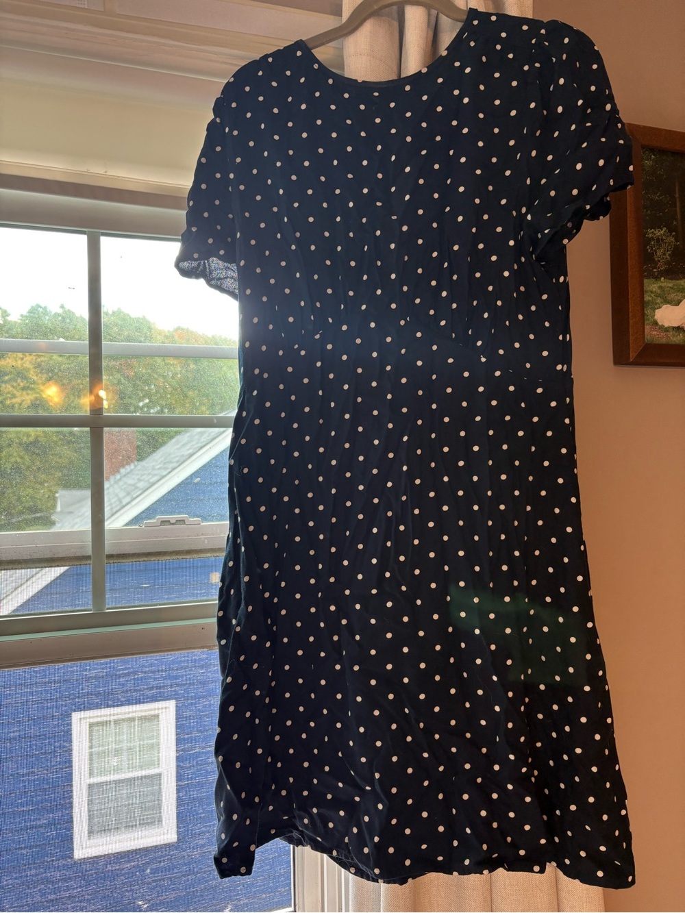 Old Navy Navy Dress with White Polka Dots